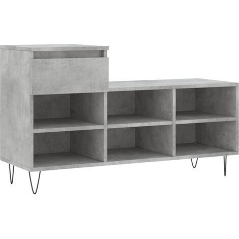 vidaXL Scarpiera Grigio Cemento 102x36x60 cm in Legno Multistrato