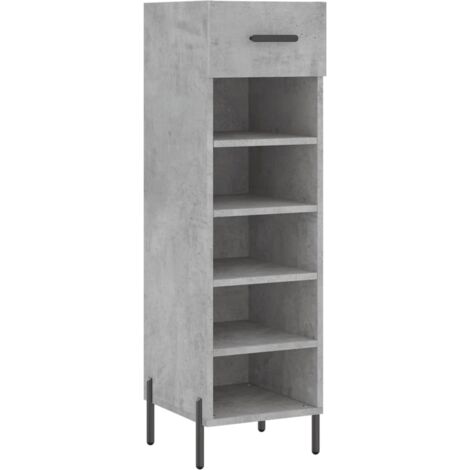 vidaXL Scarpiera Grigio Cemento 30x35x105 cm in Legno Multistrato