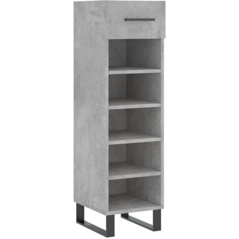 vidaXL Scarpiera Grigio Cemento 30x35x105 cm in Legno Multistrato