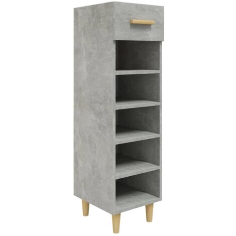 vidaXL Scarpiera Grigio Cemento 30x35x105 cm in Legno Multistrato