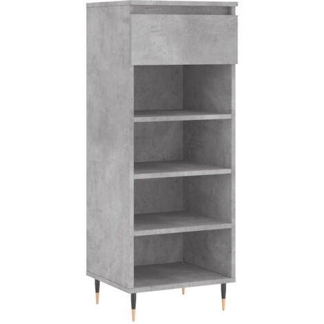 vidaXL Scarpiera Grigio Cemento 40x36x105 cm in Legno Multistrato