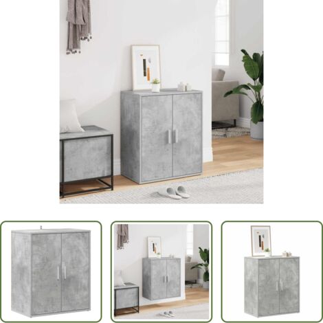 vidaXL Scarpiera grigio cemento -  Scarpiera Grigio Cemento 60x35x70 cm in Truciolato