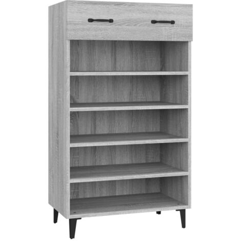 vidaXL Scarpiera Grigio Sonoma 60x35x105 cm in Legno Multistrato