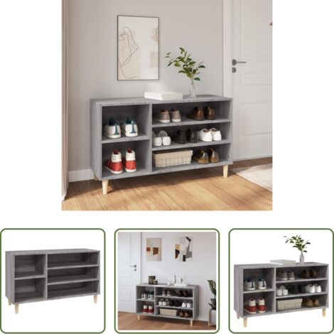 vidaXL Scarpiera grigio sonoma -  Scarpiera Grigio Sonoma 102x36x60 cm in Legno Multistrato