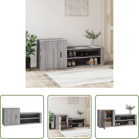 vidaXL Scarpiera grigio sonoma -  Scarpiera Grigio Sonoma 130x35x54 cm in Legno Multistrato