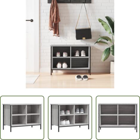 vidaXL Scarpiera in acciaio -  Scarpiera Grigio Sonoma 69x35x50 cm in Legno Multistrato