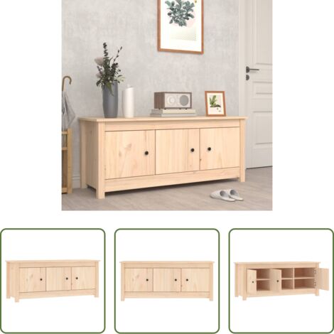 vidaXL Scarpiera in pino -  Scarpiera 110x38x45,5 cm in Legno Massello di Pino