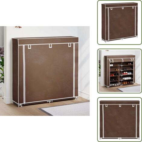 - vidaXL Scarpiera in Tessuto Richiudibile 115 x 28 x 110 cm Marrone -