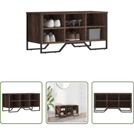 vidaXL Scarpiera in truciolato -  Scarpiera Rovere Marrone 90x38x45,5 cm in Truciolato