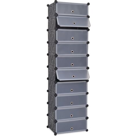 vidaXL Scarpiera Modulare a 10 Scomparti Nera