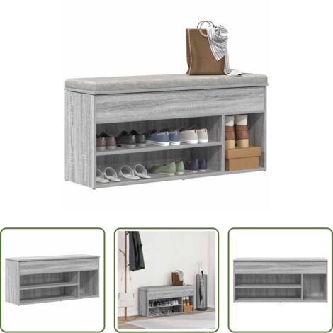 vidaXL Scarpiera multistrato -  Scarpiera Grigio Sonoma 102x30,5x45 cm in Legno Multistrato
