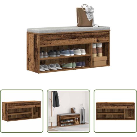 vidaXL Scarpiera multistrato -  Scarpiera Legno Antico 102x30,5x45 cm in Legno Multistrato
