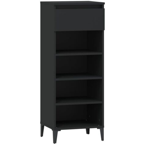 vidaXL Scarpiera Nera 40x36x105 cm in Legno Multistrato