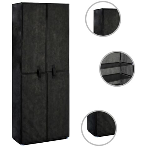vidaXL Scarpiera Nera 60x30x166 cm in Tessuto