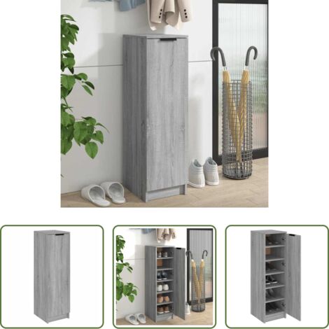 vidaXL Scarpiera per casa -  Scarpiera Grigio Sonoma 30x35x100 cm in Legno Multistrato