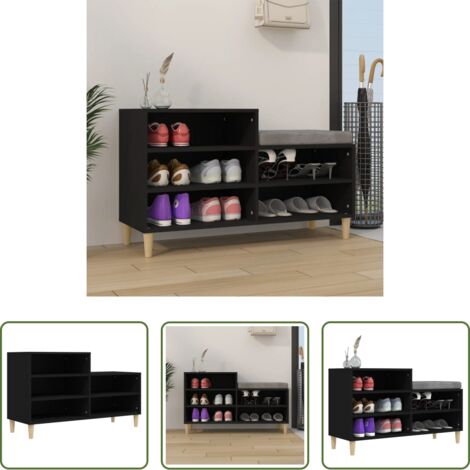 vidaXL Scarpiera per casa -  Scarpiera Nera 102x36x60 cm in Legno Multistrato