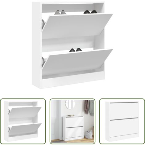 vidaXL Scarpiera per ingresso -  Scarpiera Bianca 80x21x87,5 cm in Legno Multistrato