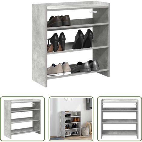 vidaXL Scarpiera per ingresso -  Scarpiera Grigio Cemento 60x25x62 cm in Legno Multistrato