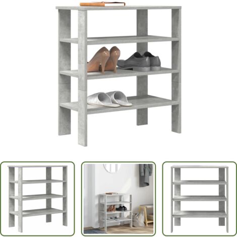 vidaXL Scarpiera per ingresso -  Scarpiera Grigio Cemento 61x32x70 cm in Legno Multistrato