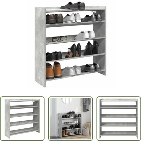 vidaXL Scarpiera per ingresso -  Scarpiera Grigio Cemento 80x25x81 cm in Legno Multistrato