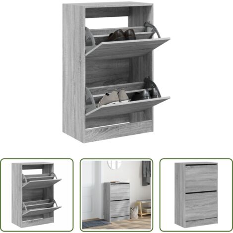 vidaXL Scarpiera per ingresso -  Scarpiera Grigio Sonoma 60x34x96,5 cm in Legno Multistrato