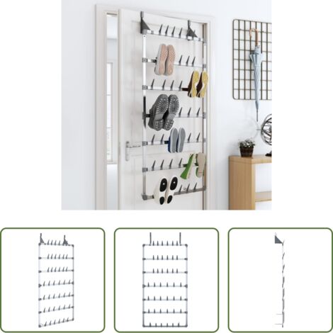 vidaXL Scarpiera per scarpe -  Scarpiera Pensile Argento 66x13x139 cm