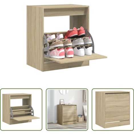 vidaXL Scarpiera per scarpe -  Scarpiera Rovere Sonoma 60x42x69 cm in Legno Multistrato