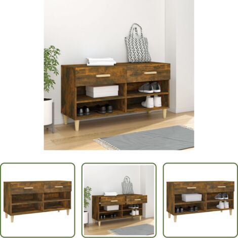vidaXL Scarpiera rovere fumo -  Scarpiera Rovere Fumo 102x35x55 cm in Legno Multistrato