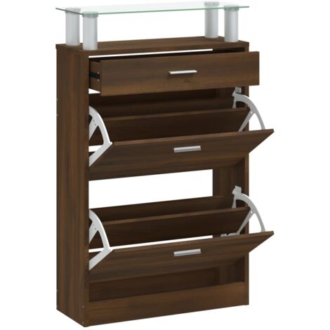 vidaXL Scarpiera Rovere Marrone 63x24x104 cm in Legno Multistrato