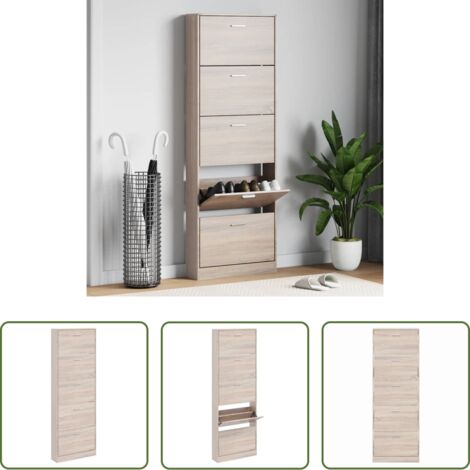 vidaXL Scarpiera rovere -  Scarpiera in Legno Effetto Rovere con 5 Scomparti