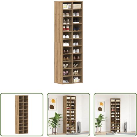 vidaXL Scarpiera rovere -  Scarpiera Rovere Artigianale 54x34x183 cm in Legno Multistrato
