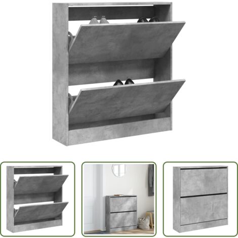 vidaXL Scarpiera salvaspazio -  Scarpiera Grigio Cemento 80x21x87,5 cm in Legno Multistrato