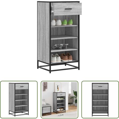 vidaXL Scarpiera ventilata -  Scarpiera Grigio Sonoma 48x38x97,5 cm in Legno Multistrato