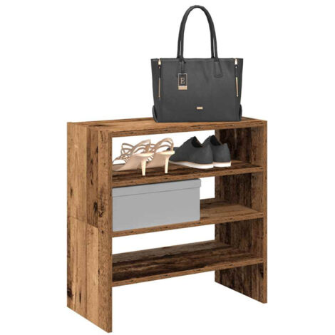 vidaXL Scarpiere 2 pz Impilabili Legno Antico 60x30x30,5 cm