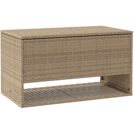 vidaXL Scatola per Cuscini da Esterno Beige 100x55x55,5 cm Polyrattan