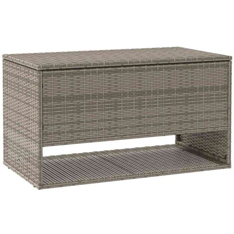 vidaXL Scatola per Cuscini da Esterno Grigio 100x55x55,5 cm Polyrattan