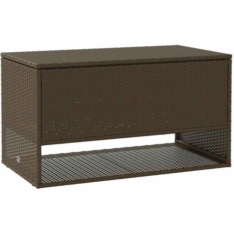 vidaXL Scatola per Cuscini da Esterno Marrone 100x55x55,5cm Polyrattan
