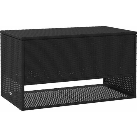vidaXL Scatola per Cuscini da Esterno Nero 100x55x55,5 cm Polyrattan