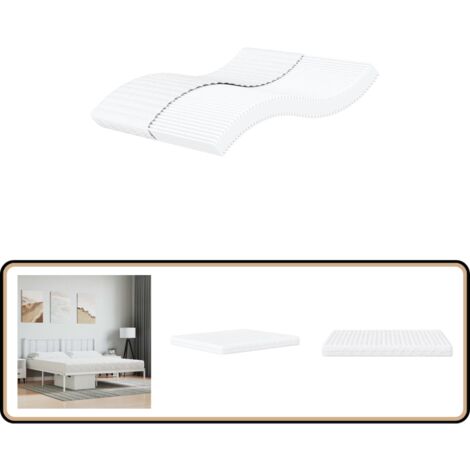 vidaXL Schaumstoffmatratze Weiß 180x220 cm Härtegrad H2 H3