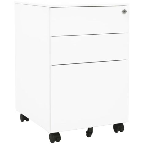 vidaXL Schedario Mobile Bianco 39x45x60 cm in Acciaio