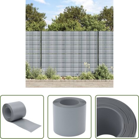 vidaXL Schermi per privacy -  Schermi Privacy da Giardino 10 pz Grigio 252,5x19 cm PVC