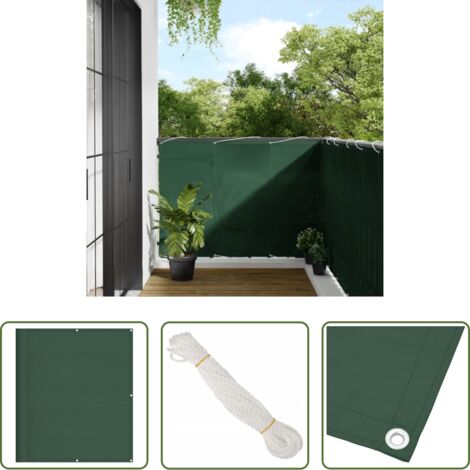 vidaXL Schermo impermeabile -  Paravento Balcone Verde Scuro 120x800 cm 100% Poliestere Oxford