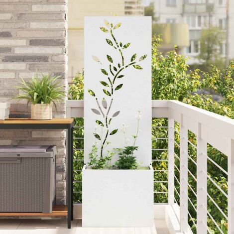 vidaXL Schermo per privacy in giardino Floreale Bianco 50 x 140 cm