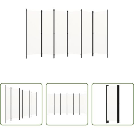 vidaXL Schermo per riservatezza -  Paravento a 6 Pannelli Bianco 300x180 cm