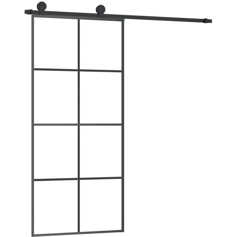 Schiebetür Mit Beschlag 90x205 Cm Esg-glas & Aluminium - Vidaxl