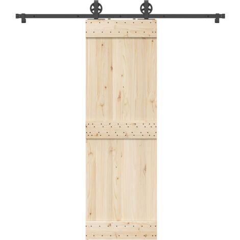 vidaXL Schiebetürbeschlag-Set 200 cm Stahl Schwarz