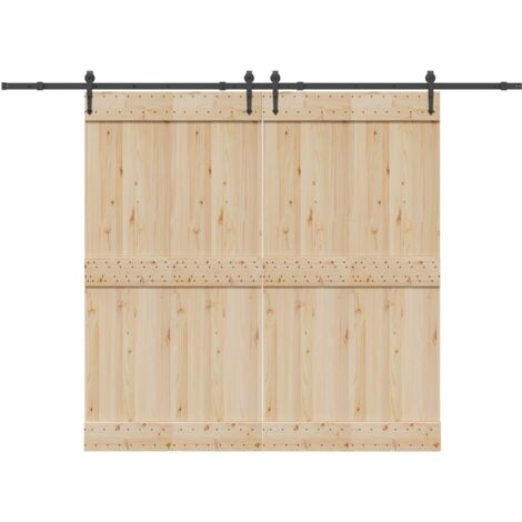 vidaXL Schiebetürbeschlag-Set 305 cm Stahl Schwarz