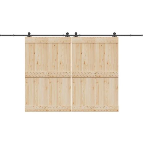 vidaXL Schiebetürbeschlag-Set 400 cm Stahl Schwarz