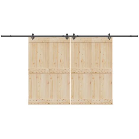 vidaXL Schiebetürbeschlag-Set 427 cm Stahl Schwarz