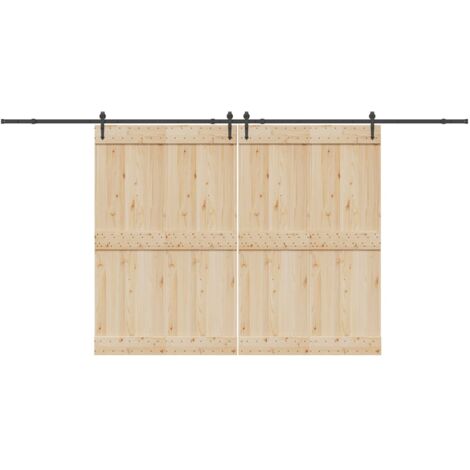 vidaXL Schiebetürbeschlag-Set 427 cm Stahl Schwarz